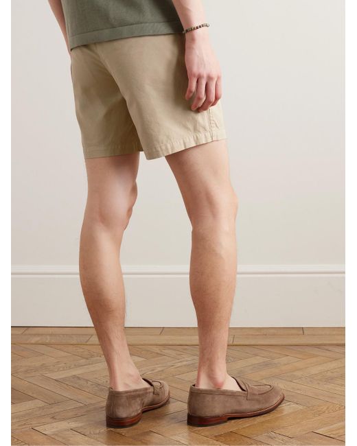 Sid Mashburn Gerade geschnittene Shorts aus Baumwoll-Twill in Stückfärbung in Natural für Herren