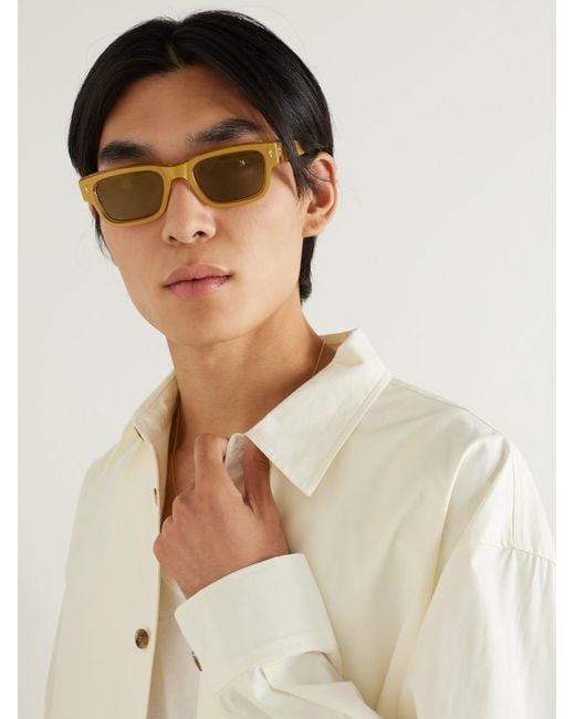 Jacques Marie Mage Yellow Jeff Square-Frame Acetate And-Tone Sunglasses for men