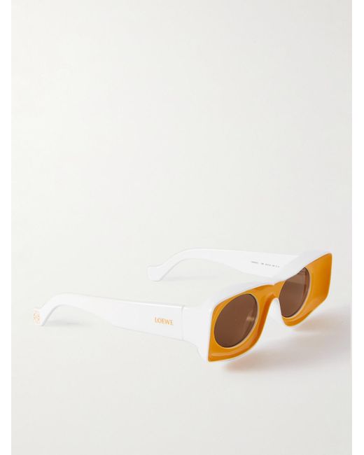 Loewe Orange Paula's Ibiza Rectangular-frame Acetate Sunglasses for men