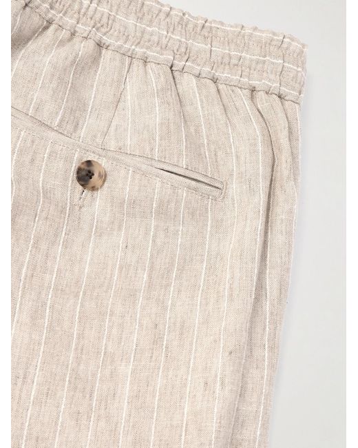 Mr P. Natural James Straight-Leg Striped Linen Suit Trousers for men