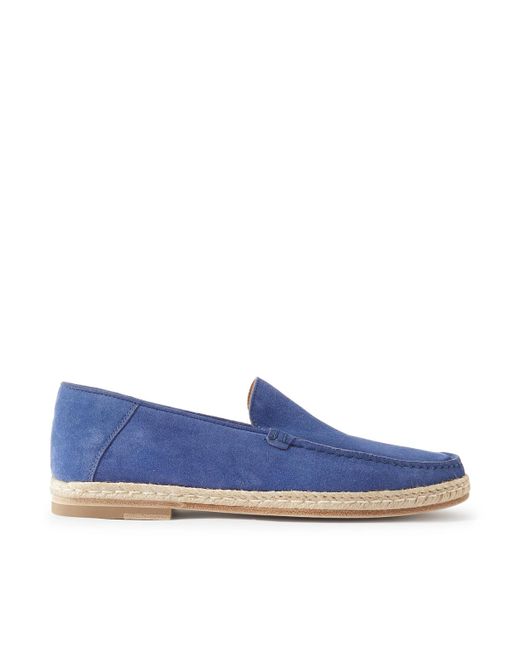 J.M. Weston Blue Suede Loafers for men
