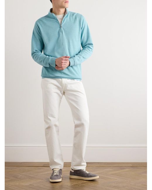 Peter Millar Blue Crown Comfort Cotton-blend Half-zip Sweater for men