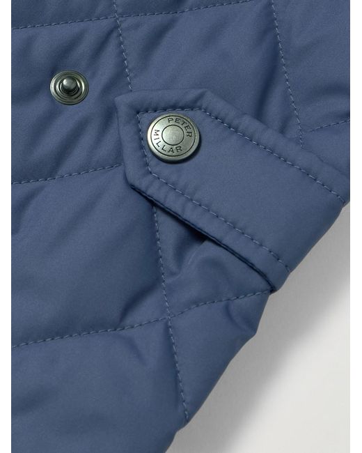 Peter Millar Blue Essex Quilted Recycled-Shell Gilet for men