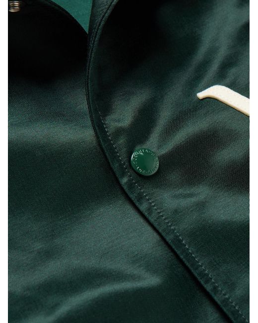 (w)taps Green Logo-appliquéd Cotton-blend Sateen Coach Jacket for men