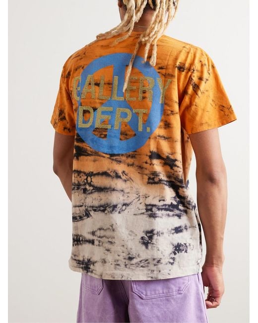 GALLERY DEPT. White Logo-Print Tie-Dyed Cotton-Jersey T-Shirt for men
