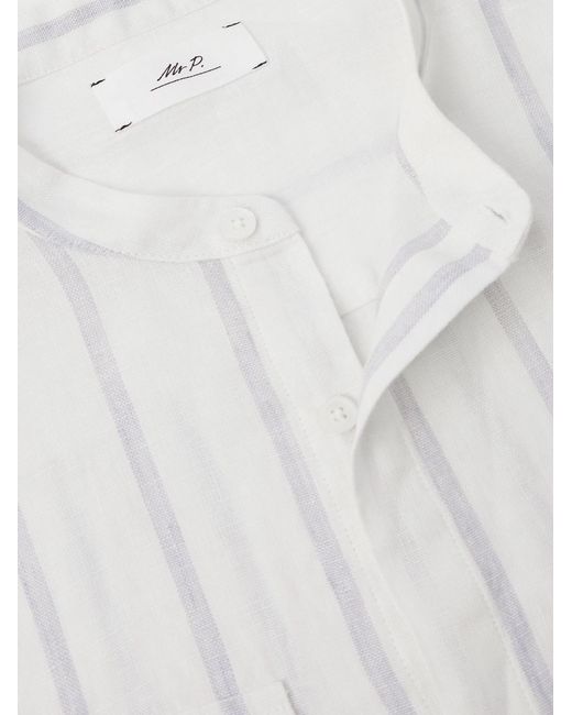 Mr P. White Striped Linen Shirt for men