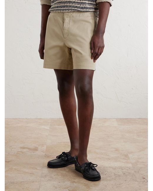Orlebar Brown Natural Bulldog Slim-Fit Straight-Leg Stretch-Cotton Twill Shorts for men