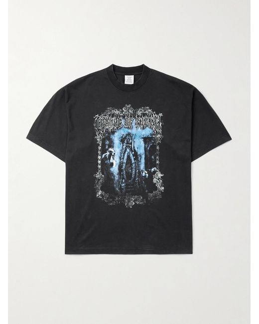 Vetements Black Crade Of Filth Oversized Printed Cotton-jersey T-shirt for men