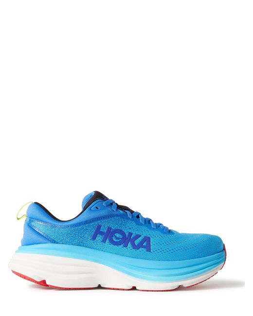 Hoka One One Blue Bondi 8 Rubber-trimmed Mesh Running Sneakers for men