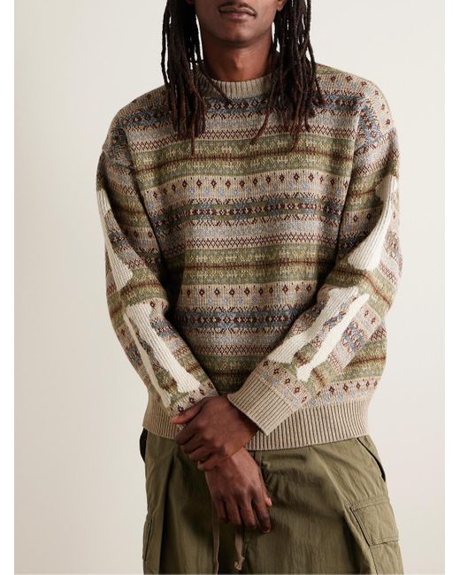 Kapital Natural Fair Isle Wool-blend Sweater for men