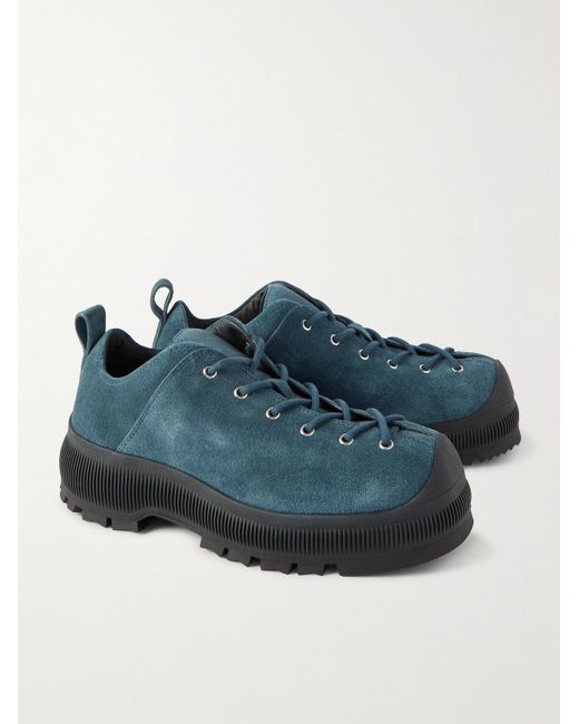 Sneakers in camoscio con suola oversize di Jil Sander in Blue da Uomo