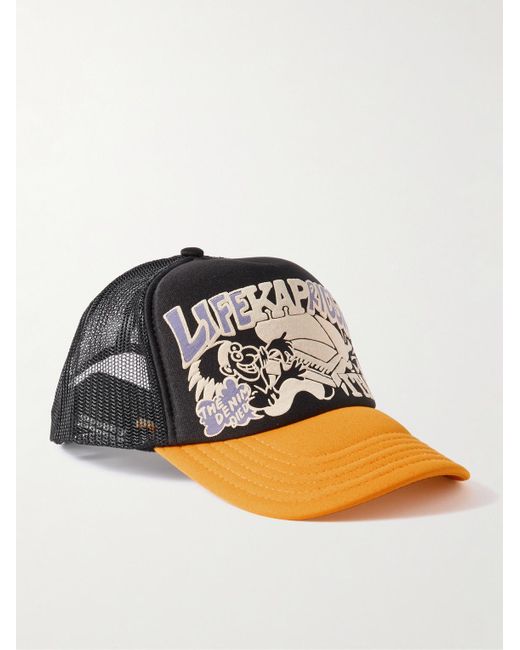 Kapital Black Life Kapriccio Mesh-Trimmed Printed Scuba Trucker Cap for men