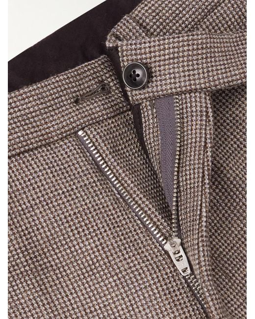 Beams Plus Gray Straight-leg Checked Wool Suit Trousers for men