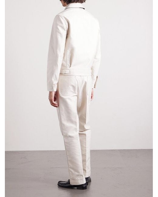 Tom Ford White Slim-Fit Cotton-Satin Blouson Jacket for men