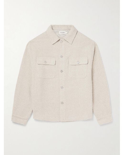 FRAME White Tweed Overshirt for men