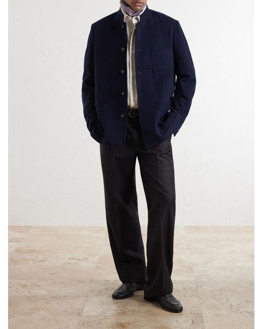 Massimo Alba Blue Bali Wool, Silk And Cashmere-Blend Jacket for men
