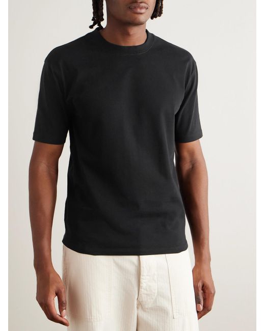 Drake's Black Hiking Slim-Fit Cotton-Jersey T-Shirt for men
