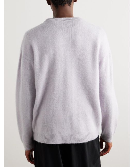 SSAM White Brushed Cashmere Sweater for men