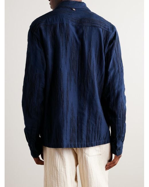 Kardo Blue Gianni Cotton-jacquard Shirt for men