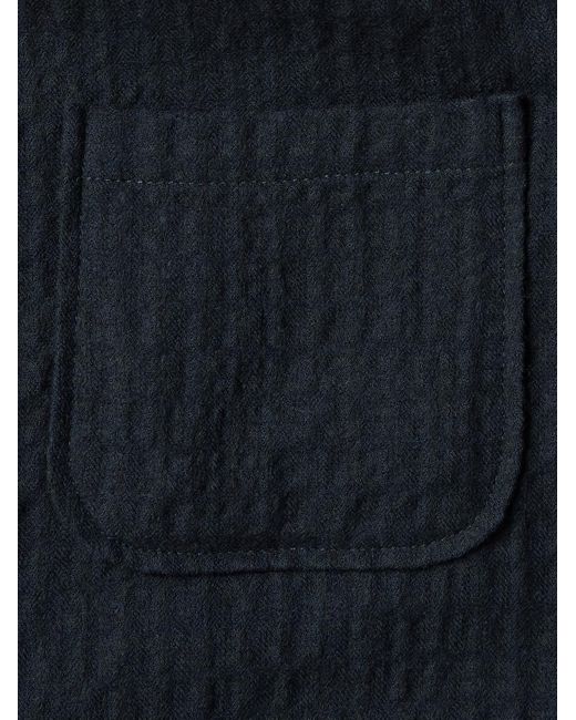 Universal Works Unstrukturiertes Sakko aus Seersucker aus einer Baumwoll-Wollmischung in Blue für Herren