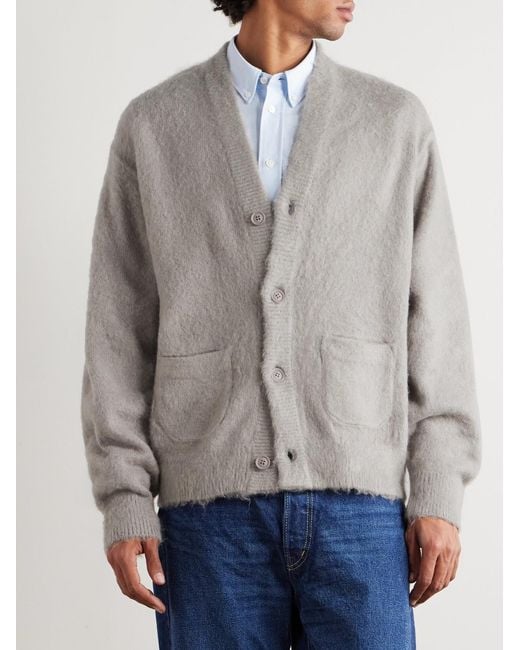 Remi Relief Gray Brushed-Knit Cardigan for men