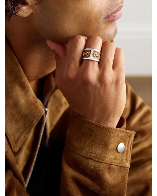 Hoorsenbuhs Black Phantom Clique Sterling Silver And 18-karat Gold Ring for men