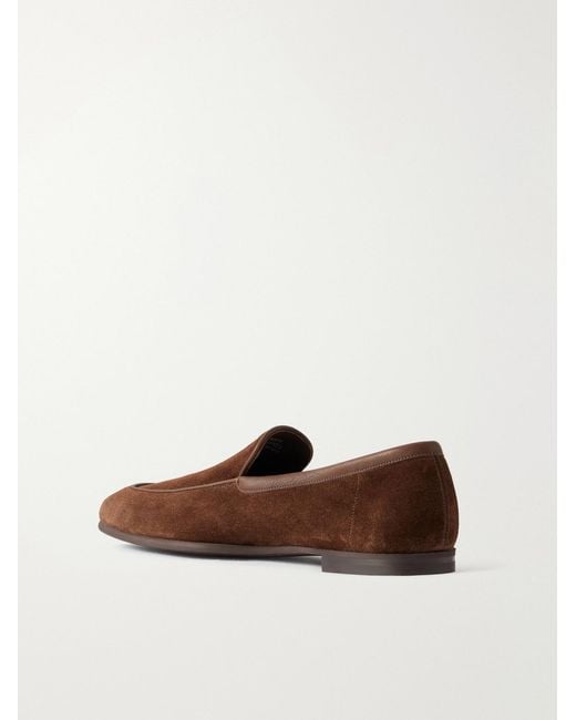 John Lobb Brown Tyne Ii Suede Loafers for men