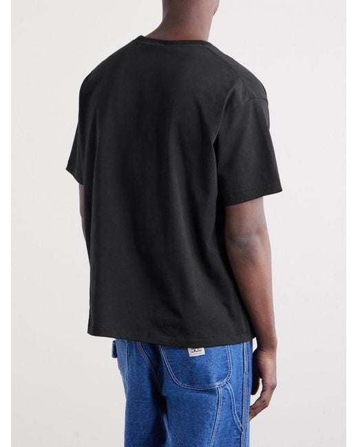 Bode Black Logo-appliquéd Cotton-jersey T-shirt for men