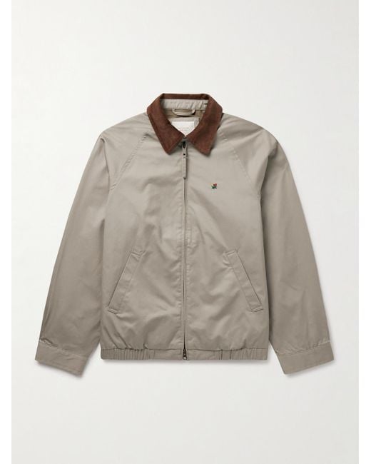Aimé Leon Dore Blouson aus Baumwoll-Twill mit Logostickerei und Cordbesatz in Gray für Herren