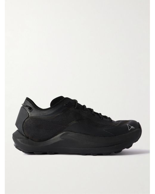 Roa Black Sella Leather And Mesh Sneakers for men