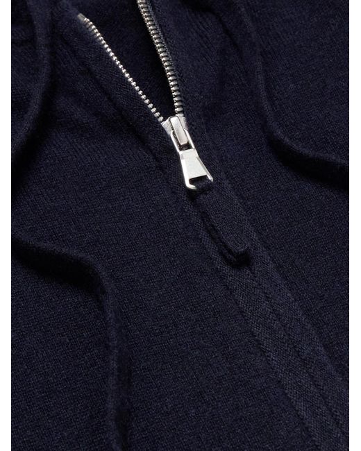 Allude Blue Virgin Wool And Cashmere-blend Zip-up Hoodie for men