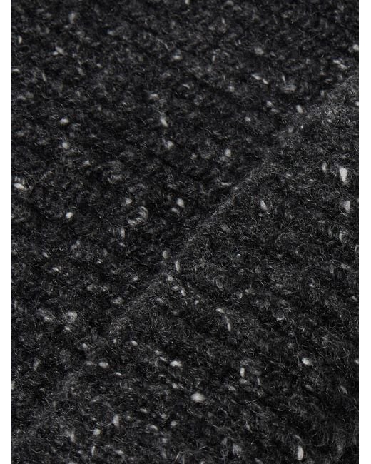 Inis Meáin Black Ribbed Donegal Cashmere Beanie for men
