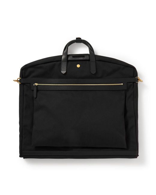 Mismo Black Leather-trimmed Canvas Suit Carrier for men