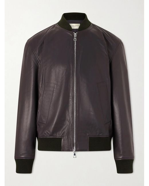 Officine Generale Black Maony Leather Jacket for men