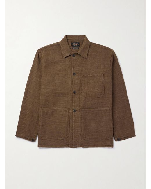 Beams Plus Brown Mil Linen And Cotton-Blend Chore Jacket for men