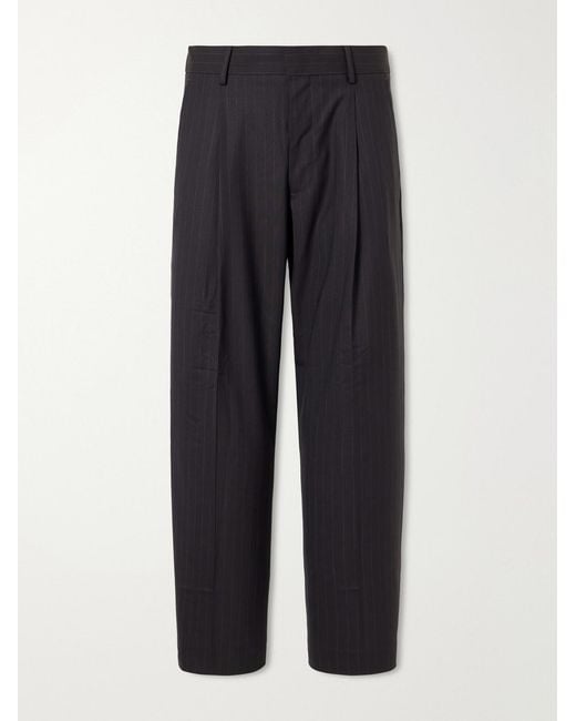 NN07 Blue Kay 10037 Straight-Leg Pleated Woven Trousers for men