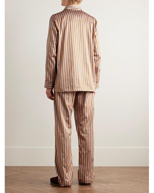 Derek Rose Natural Wellington Striped Cotton-Poplin Pyjama Set for men