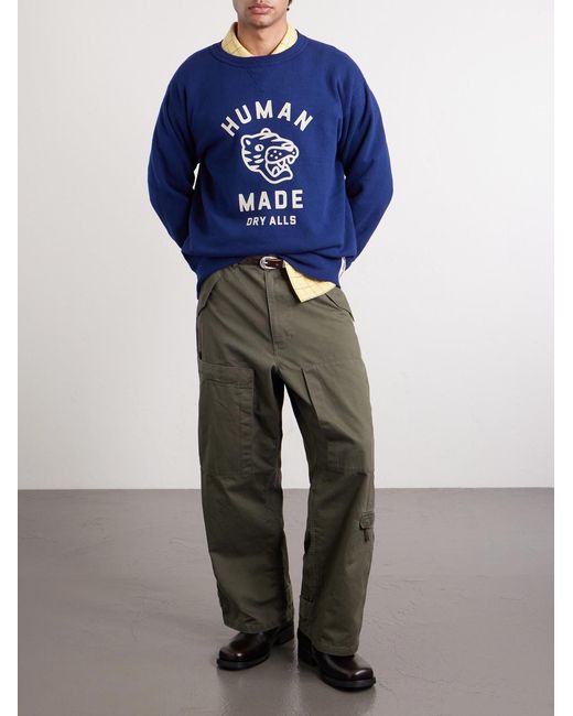 Human Made Green Cotton Wide-leg Pants Trousers for men