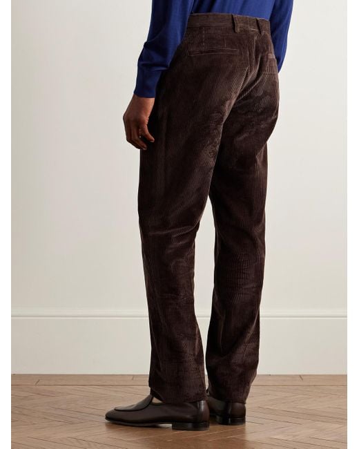 Paul Smith Brown Gents Slim-fit Straight-leg Cotton-corduroy Suit Trousers for men