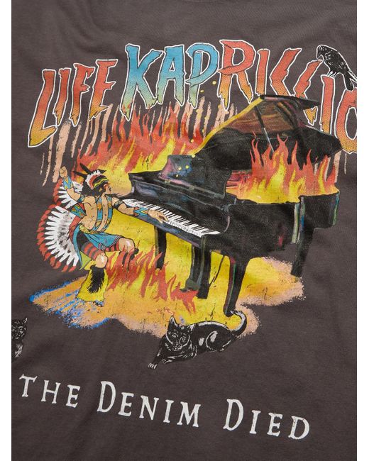 Kapital Gray Printed Cotton-Jersey T-Shirt for men