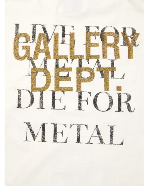 GALLERY DEPT. Blue Live For Metal Glittered Printed Cotton-jersey T-shirt for men