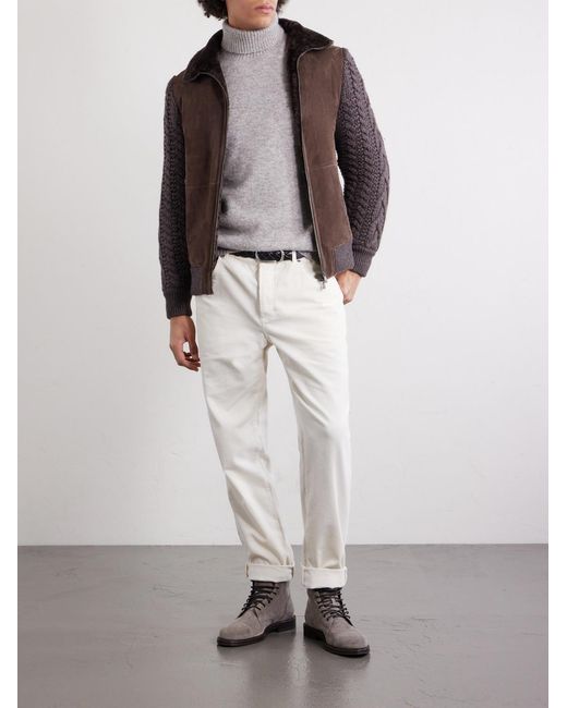 Brunello Cucinelli White Alpaca-Blend Rollneck Sweater for men