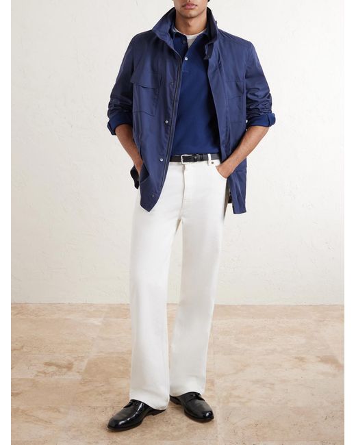 Loro Piana Blue Cotton-piqué Polo Shirt for men