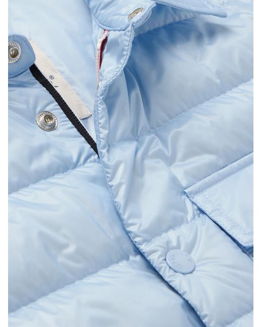 Moncler Blue Logo-appliquéd Quilted Shell Down Shirt Jacket for men