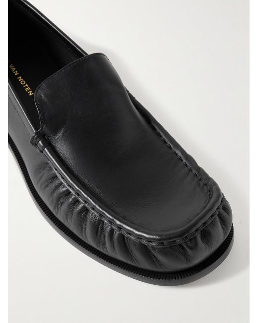 Dries Van Noten Black Leather Loafers for men