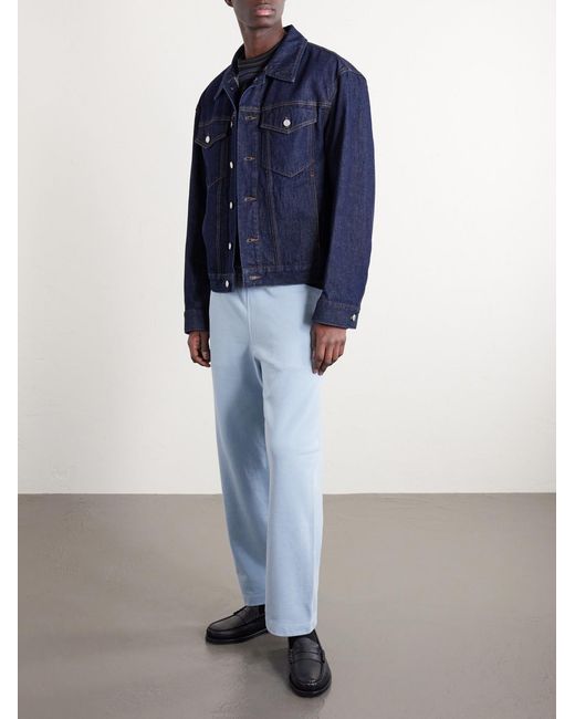 Remi Relief Blue Straight-leg Cotton-jersey Sweatpants for men