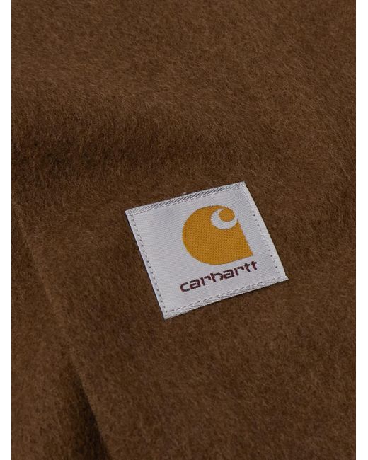 Carhartt Natural Clan Logo-appliquéd Fringed Wool Scarf for men