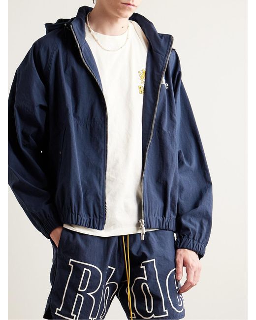 Rhude Trainingsjacke aus Nylon mit Logoapplikation in Blue für Herren