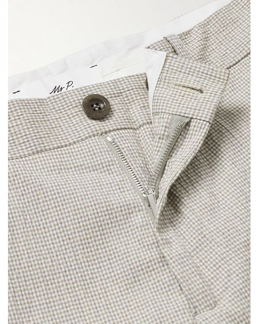 Mr P. Gray Golf Samuel Tapered Checked Cotton-blend Seersucker Trousers for men