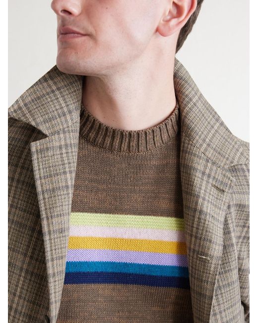Kapital Gray Peckish Striped Cotton And Wool-Blend Sweater for men